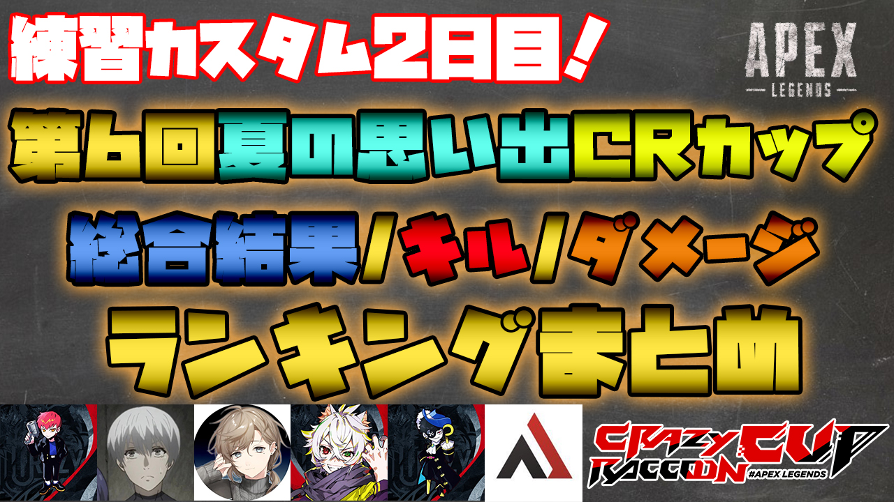 第6回crカップ カスタム練習2日目 全リザルト 総合結果 キル ダメージランキングまとめ